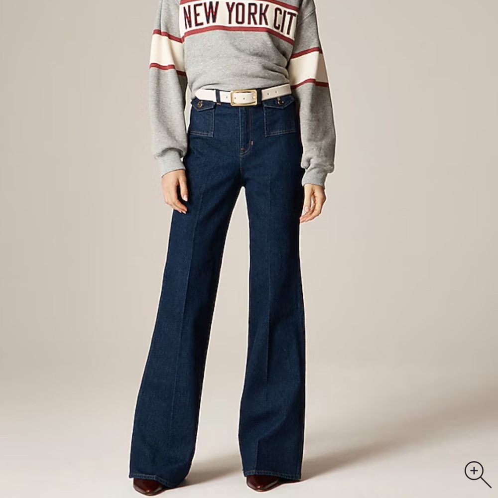 Petite vintage flare jean with flap pockets